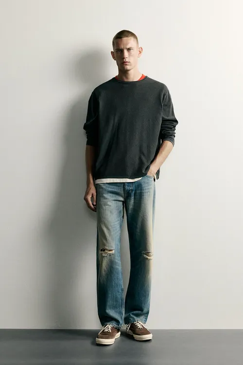 Ýuwlan effektli Relaxed Fit jemper - 36525920