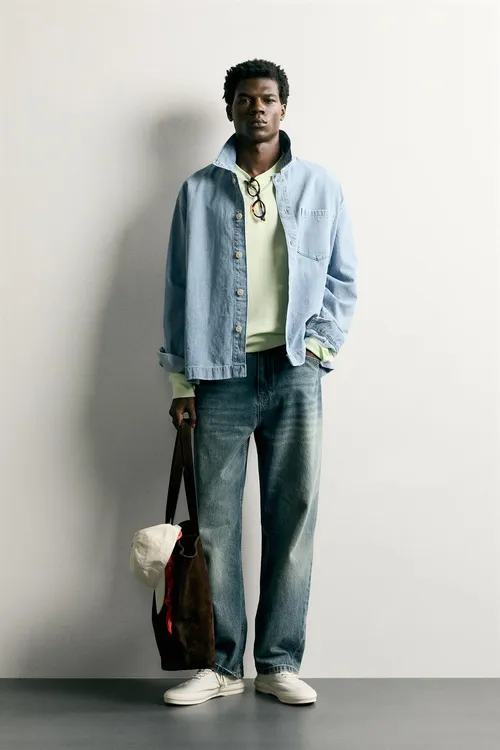 Boxy Fit denim köýnekçe - 36525796