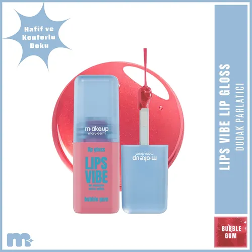 Maruderm Make Up Lips Vibe dodak ýalpyldawugy Bubble Gum - 36625291