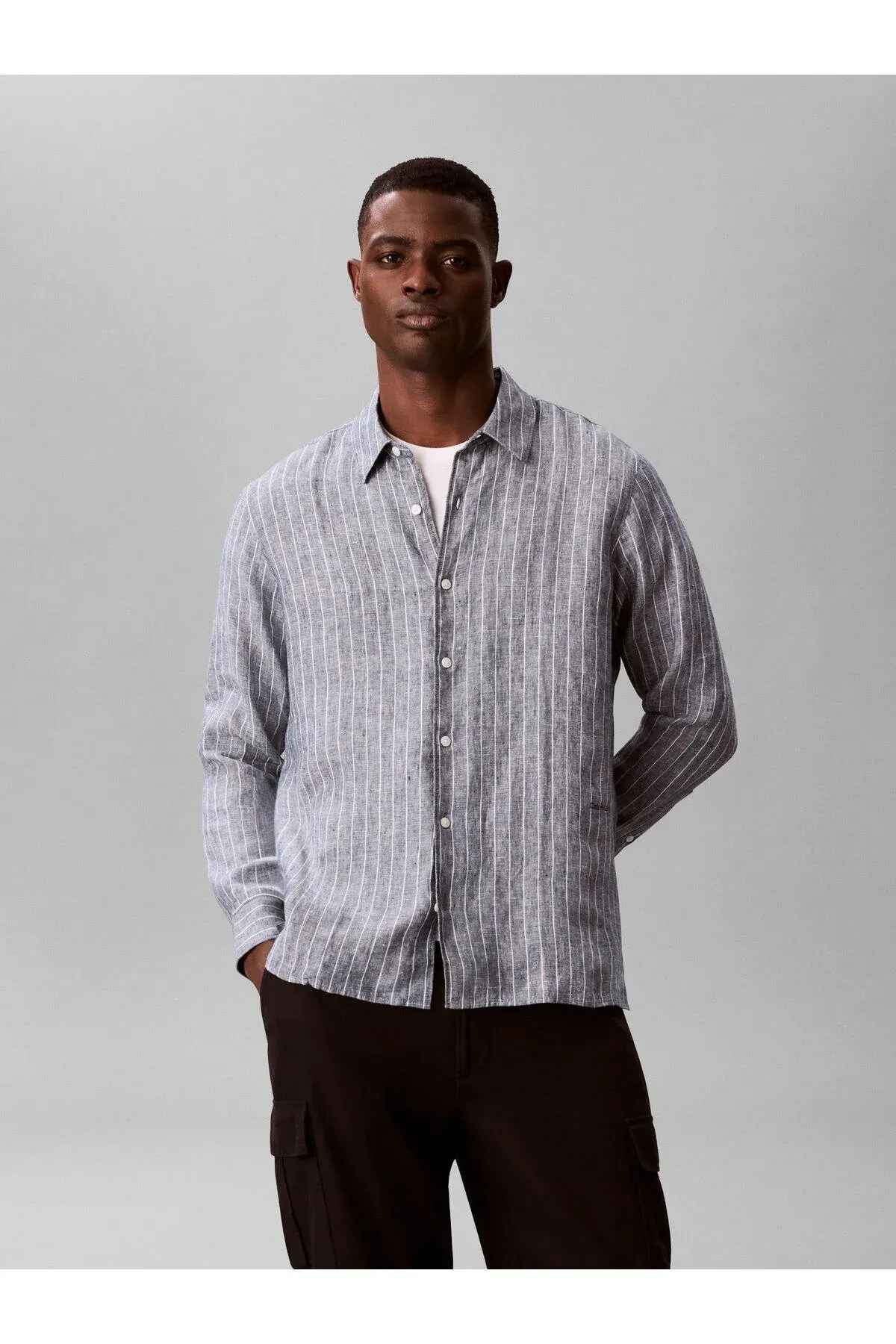 Ls Yd Pinstripe Linen Easy Shirt - 37187745 — surat 2/5