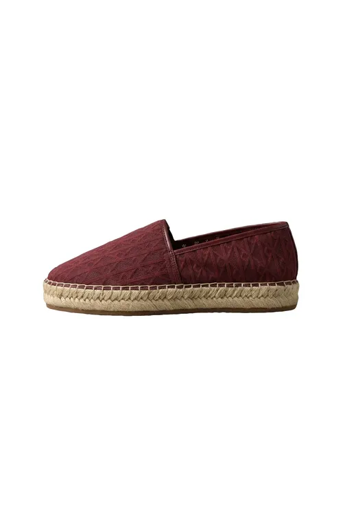 Gyz-gelin Tikin Detally Pes Bilekli Kanvas Baklajan Reňk Espadril - 37189540 — surat 2/7