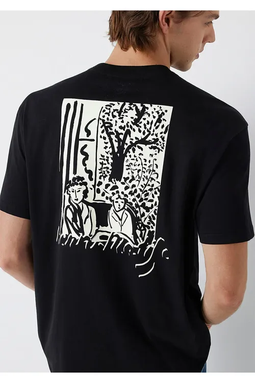 Henri Matisse Şekilli Gara Tişört Loose Fit/ Bol Rahat Biçim 0613575- 900 - 37206612