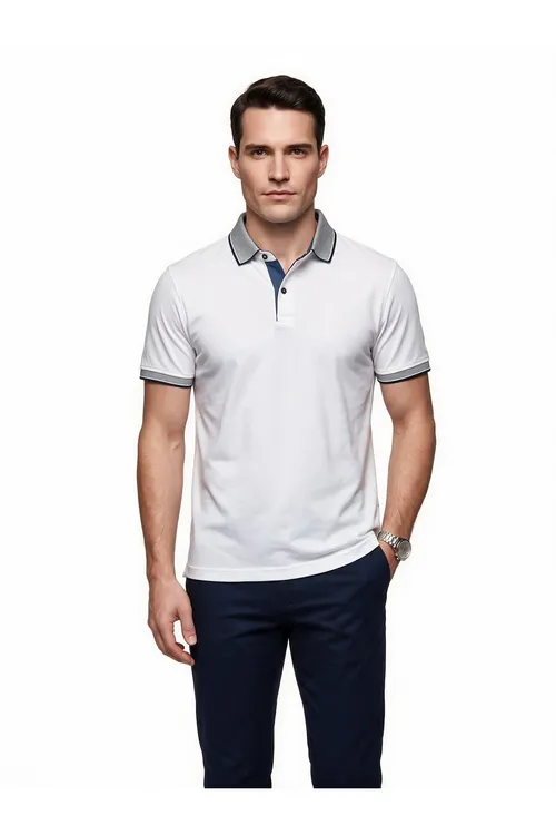 Erkek Polo Ýaka Pike Mata Ýeňsiz T- Shirt - 37200218