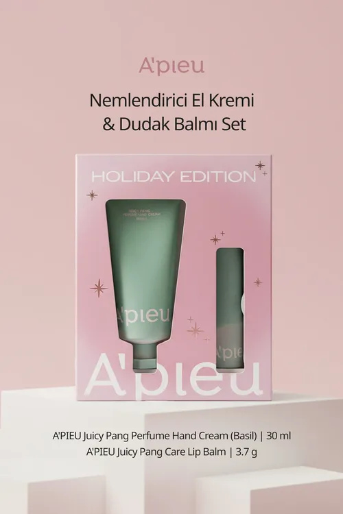 Çyglandyryjy el kremi we dodak balzamy toplumy APIEU Juicy-Pang Perfume Hand Cream&Lip Balm Set - 33198097