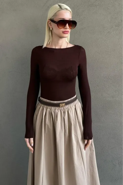 Goňur gaýyk ýaka dury aýallar bluzi MG2663 - 33993245 — surat 2/4