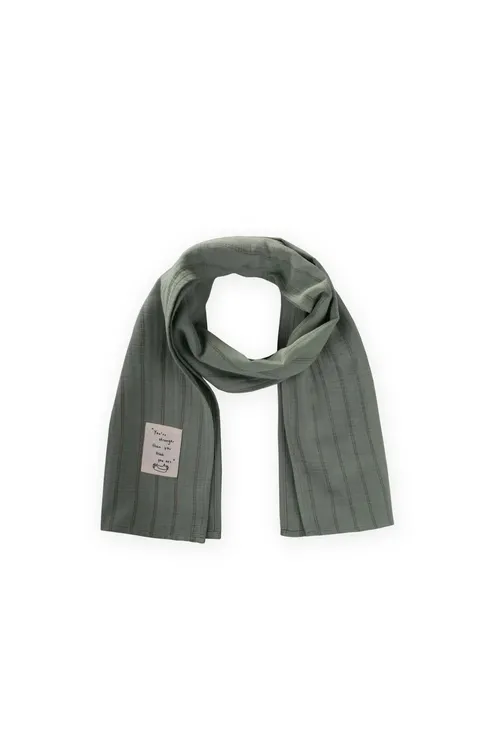 Organik muslin çagalar fularlary 25X140 sm, ýaşyl goşa çyzykly - 34282837