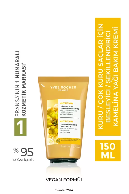 Gury saçlar üçin iýmitlendiriji ýuwulmaýan wegan kremi 150 ml - 27747692