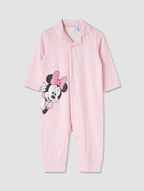 Gyz bäbekler üçin köýnek ýakaly Minnie Mouse suratly kombinezon - 36537597