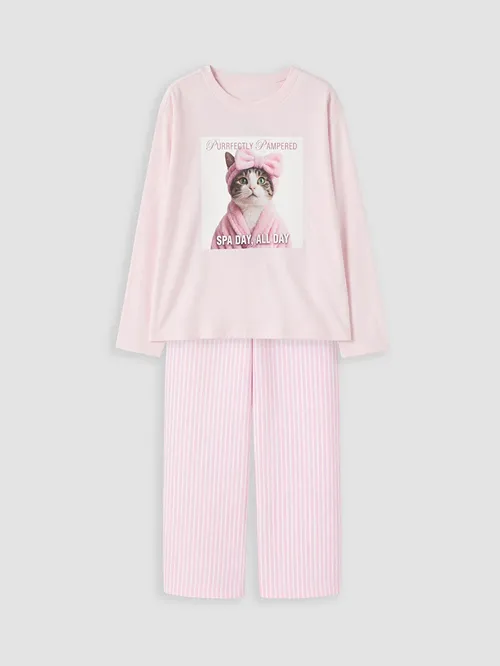 Gyzjagazlar üçin suratly pijama toplumy - 36536856