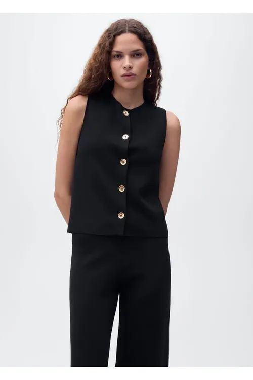 Inçe örme jilet - 28876676