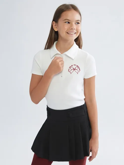 Polo Ýaka Şekilli Gyz Çaga Tişört - 28882248
