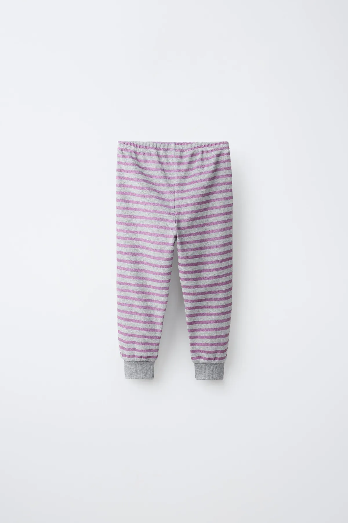 1, 5- 6 Ýaş/ Çyzykly We Ayicik Nakişli Velur Pijama - 37208233 — surat 5/7