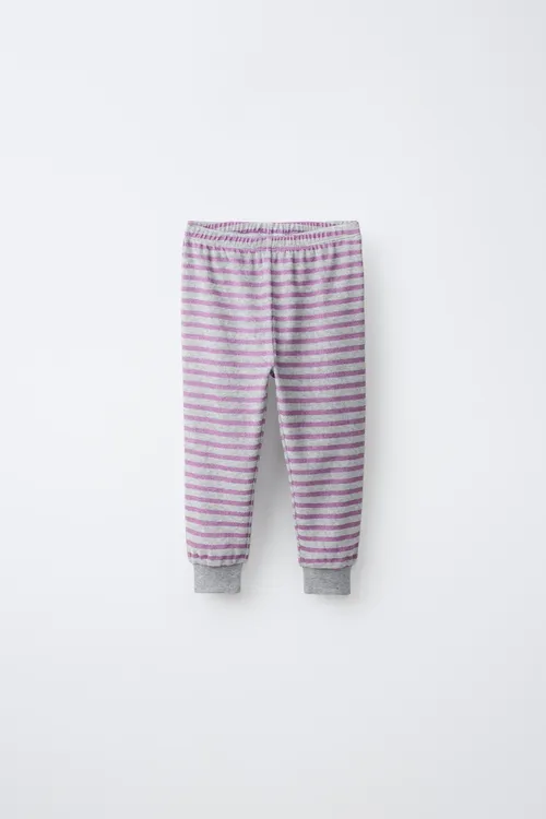 1, 5- 6 Ýaş/ Çyzykly We Ayicik Nakişli Velur Pijama - 37208233 — surat 4/7
