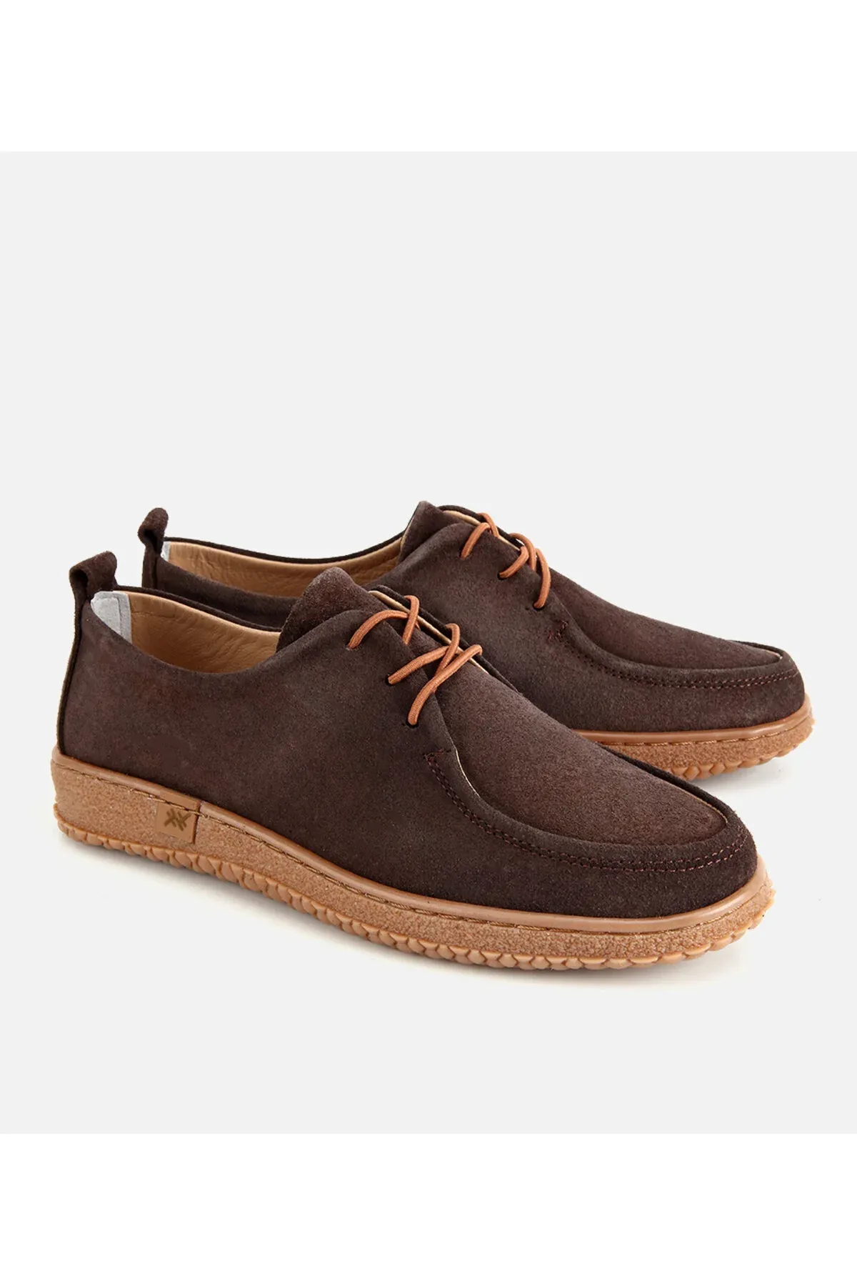 Aýal suede deri goňur çeýe dabanly gündelik lofer - 34285204 — surat 2/6