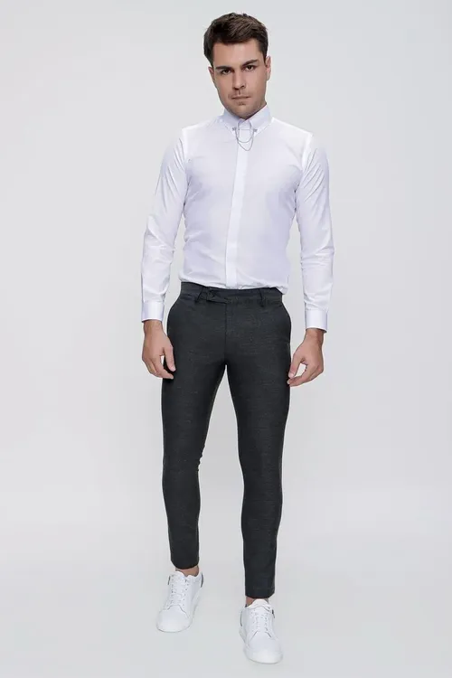 P 1086 Slim Fit gündelik balagy, antrasit reňkli - 7578387