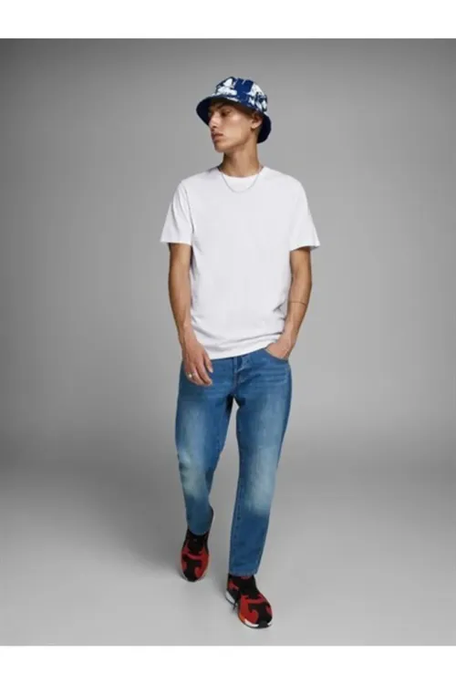 Erkekler üçin JJERGANIC BASIC TEE SS O-NECK NOOS ak futbolka - 20801644