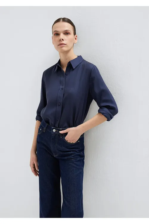 Goýy gök (TENCEL™) liosel köýnek, Regular Fit / Adaty kesim 1211506-70487 - 34094714