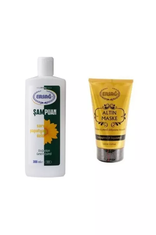 300 ml çopantelpekli şampun we 150 ml altyn ýüz maskasy - 10977449