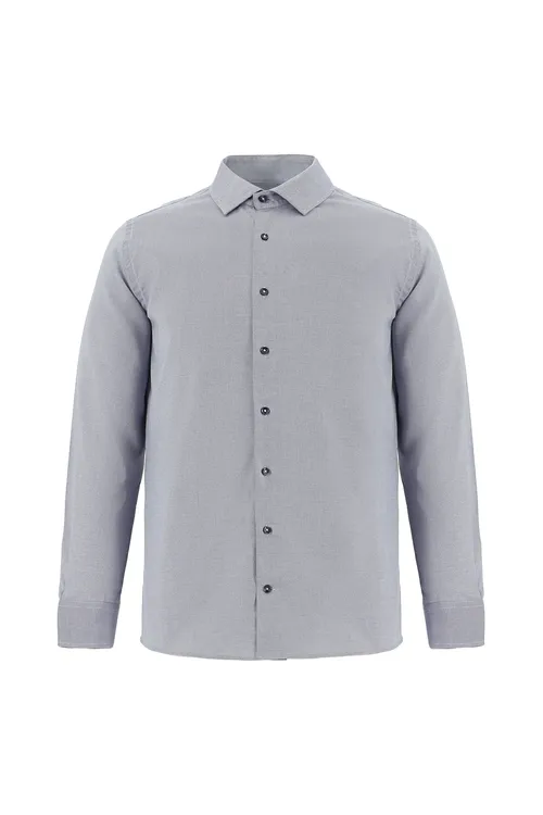 Dar kesimli nagyşly Slim Fit pagta köýnekçe - 25584150
