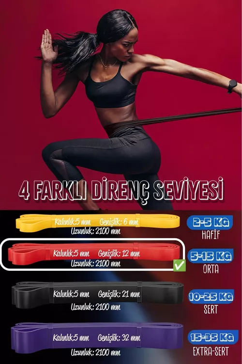 Maşklar üçin fitnes-rezini 15 kg, gyzyl, ortaça - 25801847 — surat 5/8