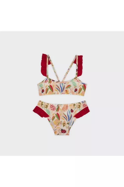 Gyz çagalar üçin gül nagyşly bikini - 24432942