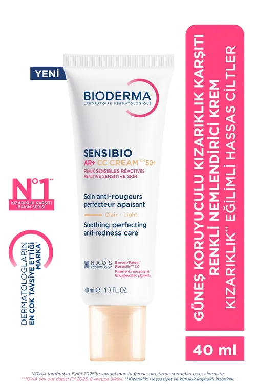 Sensibio AR+ CC Cream SPF50+ Güneşden goraýjylakly gyzarmalyga garşy reňkli çyglandyryjy krem 40 ML - 35905931