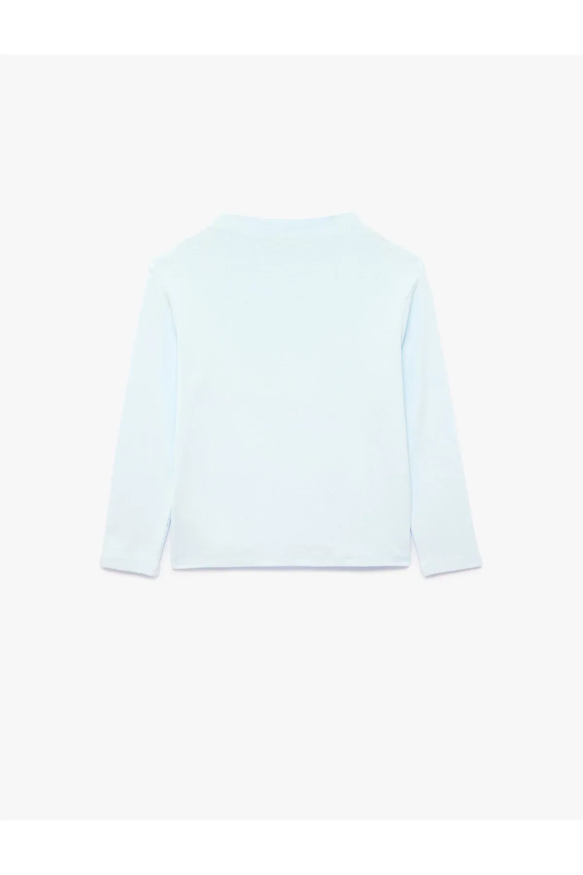 Dik ýaka modal garyşykly uzyn kol Slim Fit futbolka - 36387642 — surat 2/3
