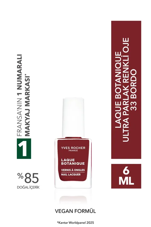 Laque Botanique ultra ýalpyldawyk reňkli vegan oje - 33 bordo dırnak dosty & vegan - 36543364