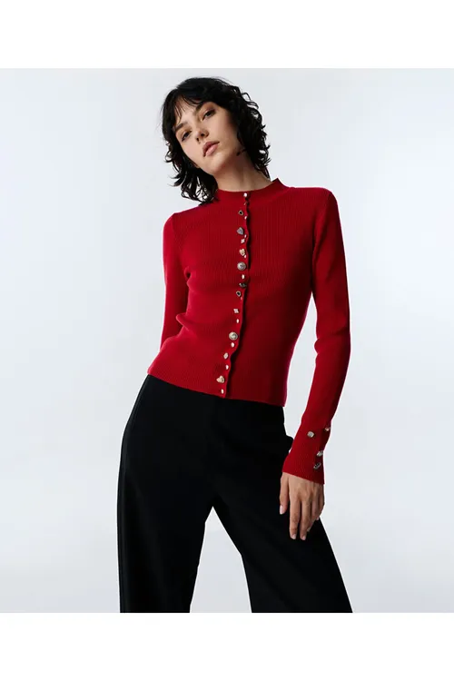 Garyndy düwmeli cardigan - 36635792