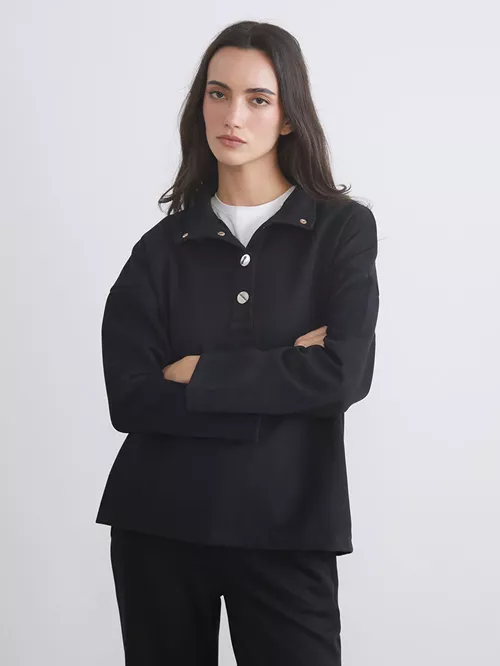 Dik Ýaka Giň Gyz-gelin Sweatshirt - 29585833
