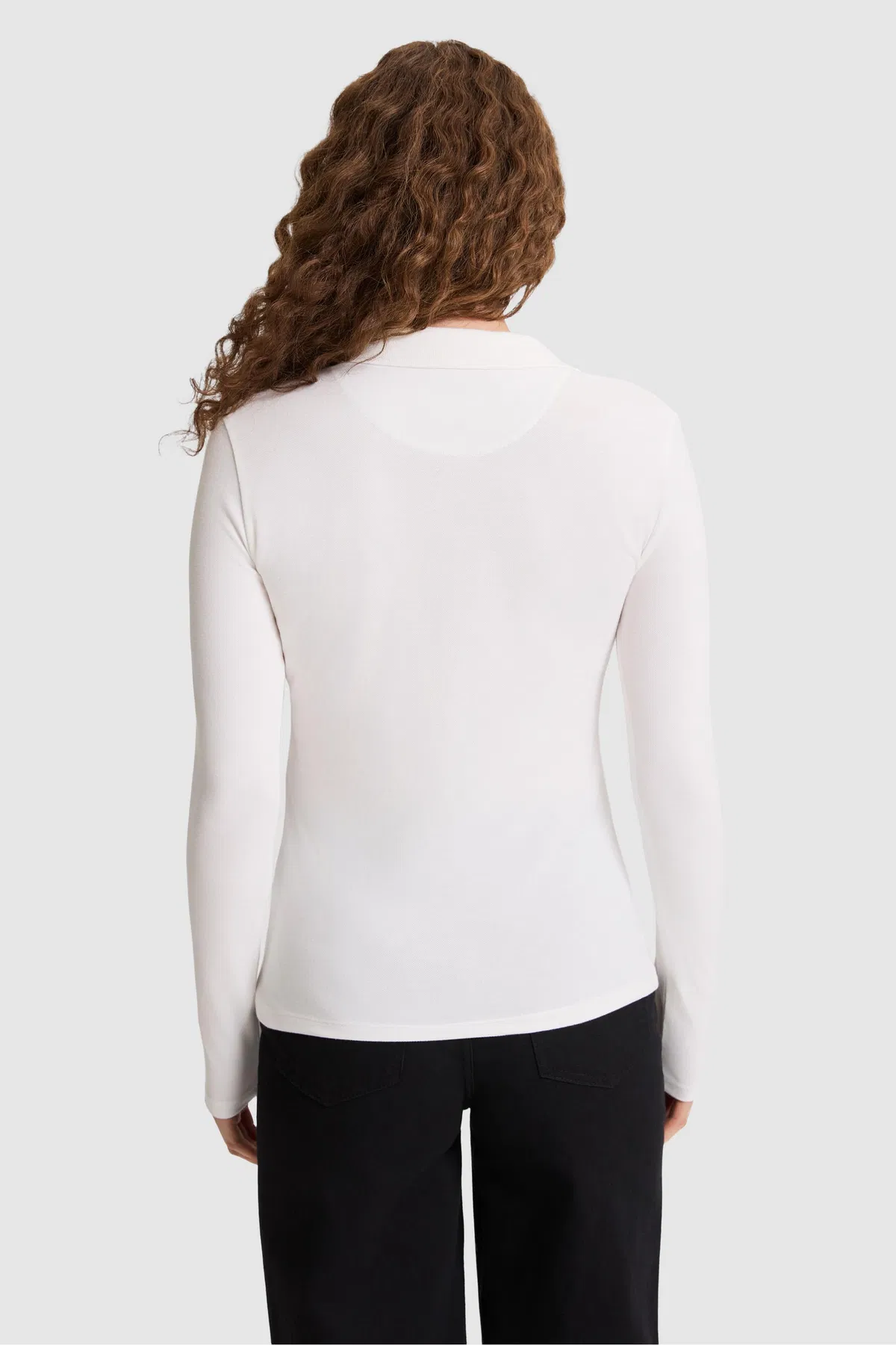 Gyz-gelin Fildişi Polo Ýaka Basic Sweatshirt - 37209667 — surat 5/6