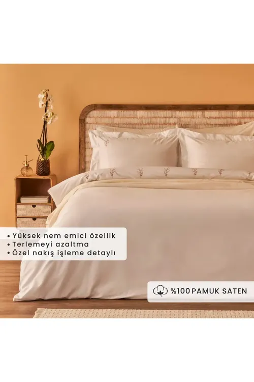 100% pagta saten Exclusive King Size ýorgan-düşek toplumy ak (240x220 sm) - 33425481 — surat 2/7