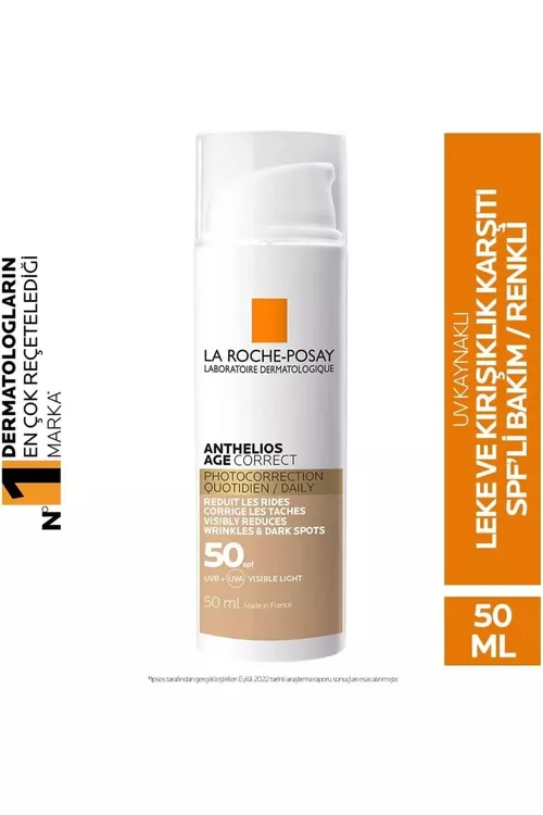 Ýygyrtlara garşy Anthelios Age Correct tonirleýji gün goraýjy krem, 50 ml - 21022758