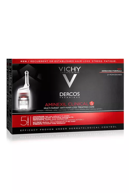 Erkekler üçin saç dökülmesine garşy Dercos Aminexil Clinical 5 syworotkasy - 18882488