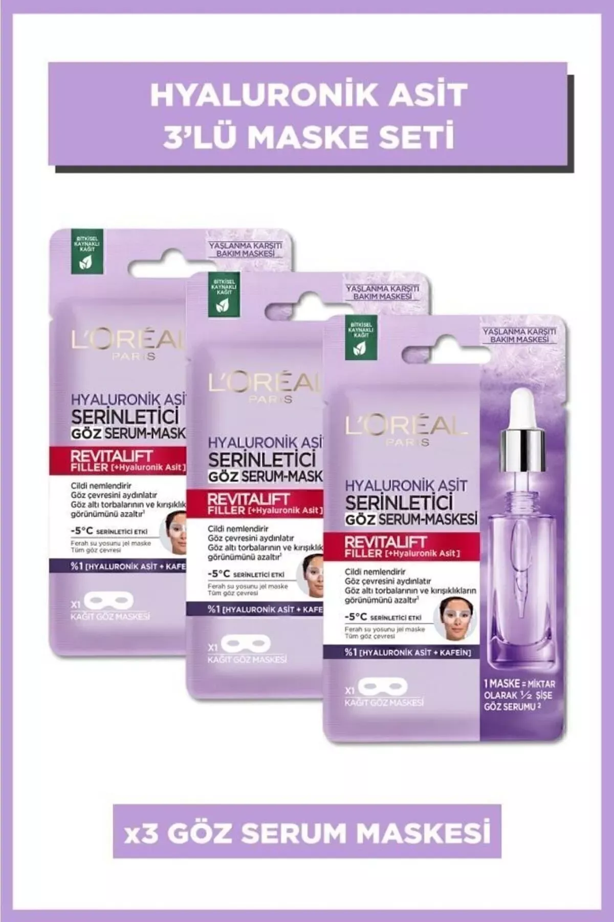 Revitalift Filler göz töweregi üçin sowadyjy maskalar toplumy, 3 sany - 23047913 — surat 1/8