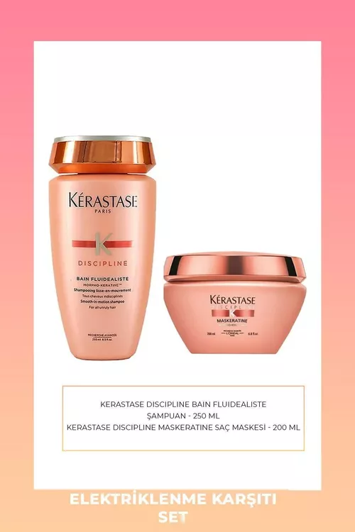 Kérastase Discipline Maskératine Toplum: 200 ml maska we ütürdemäge garşy 250 ml şampun - 20859967