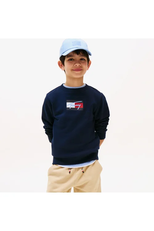 Tommy Hilfiger Script Flag çagalar goýy gök sweaty - 34284371