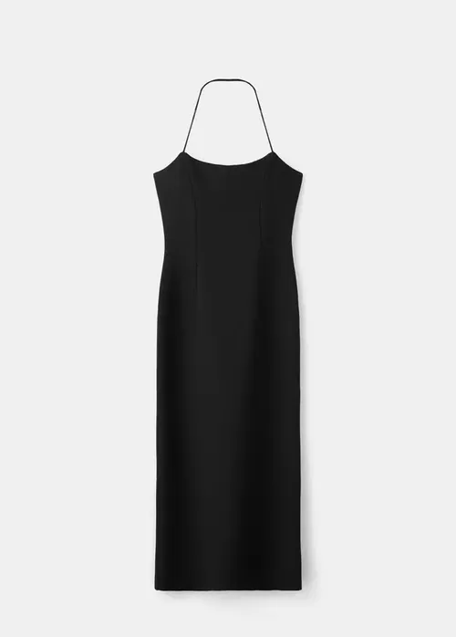Halter ýakaly göwrege oturan köýnek - 35471919