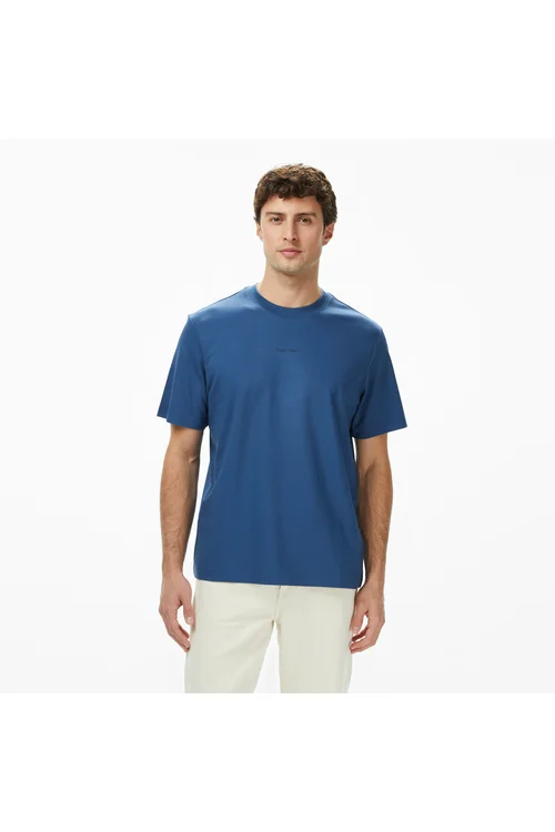 Calvin Klein Pique Nano erkek adamlar üçin gök T-shirt - 34233436