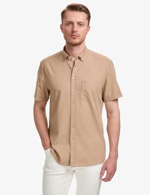 Wizon zygyr garyndyly Regular Fit gysga ýeňli köýnekçe - 36470619