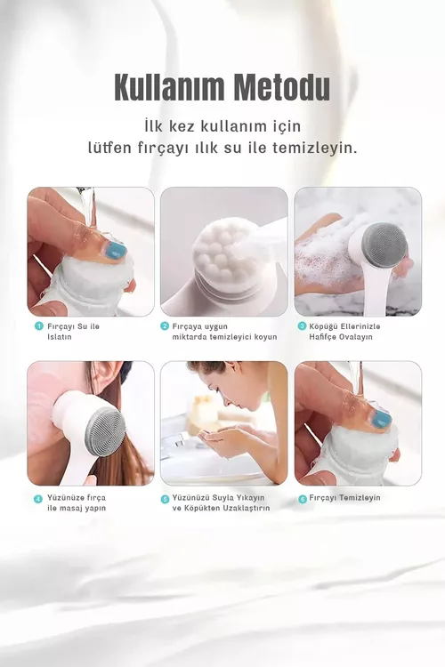Ýüz arassalaýjy massaž we deri idegi üçin silikon ýüz arassalaýjy, ýuwujy massaž iki taraply çotgasy - 26920870