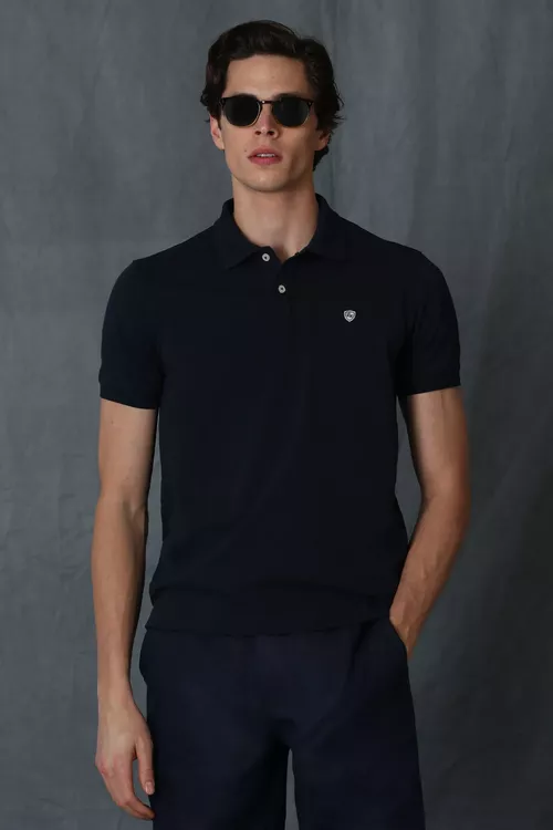 Laon erkek sport polo futbolkasy, goýy gök - 17863658