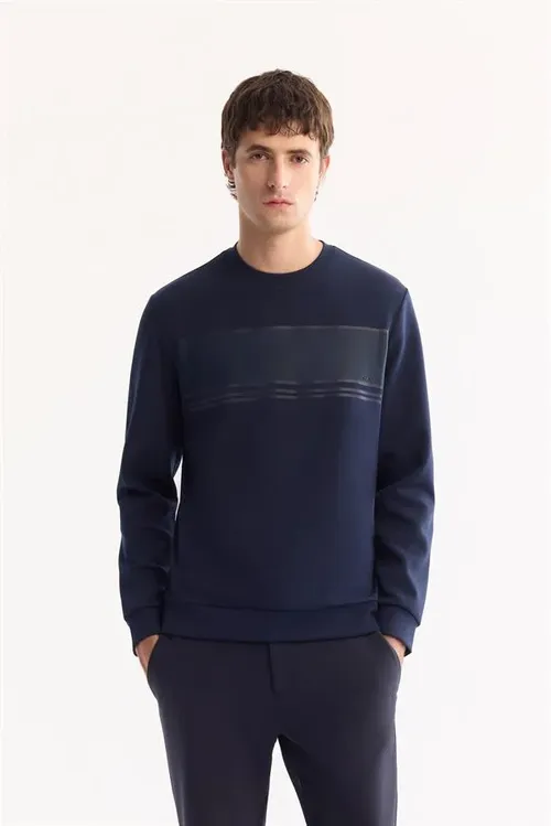 Gara-gök Pagta Şekilli Bi- Stretch Aňsat Ütüklenýär Sweatshirt - 29589453