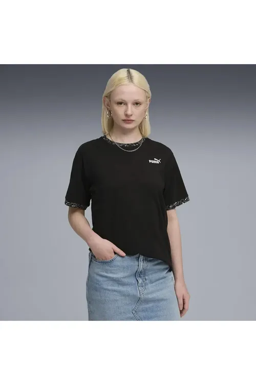 ESS GRAPHIC Animal Tee aýallar gara futbolkasy - 31572688