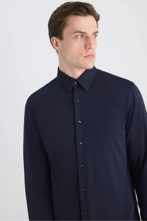 Ds Damat Slim Fit goýy gök örme köýnekçe - 34130877 — surat 2/7
