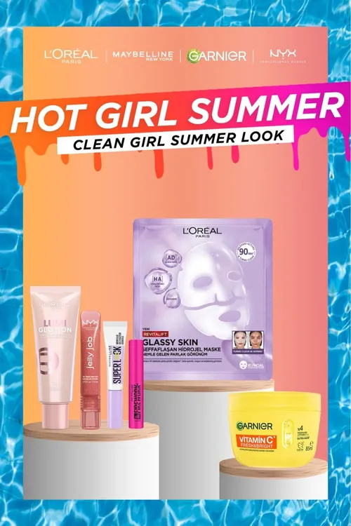 Summer Look Toplumy: Maska, nemlendiriji, tuş, gaş berkidiji, dodak ýalpyldawugy, haýlaýter - sumka sowgatly - 36474931