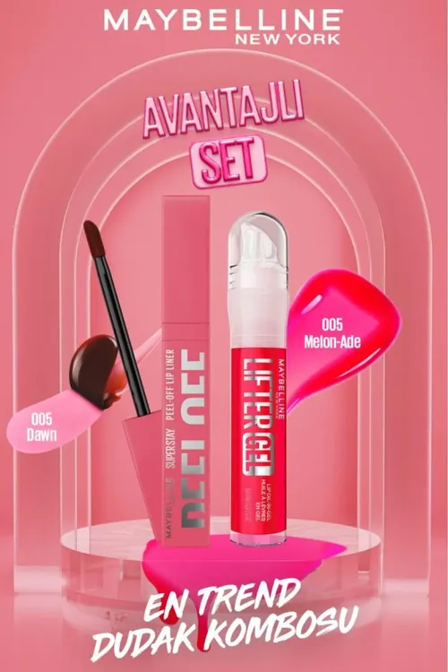 Super Stay dodak tinti Peel Off 005 Dawn & Lifter Gel dodak ýalpyldadujy 005 Melon Ade dodak toplumy - 36638637