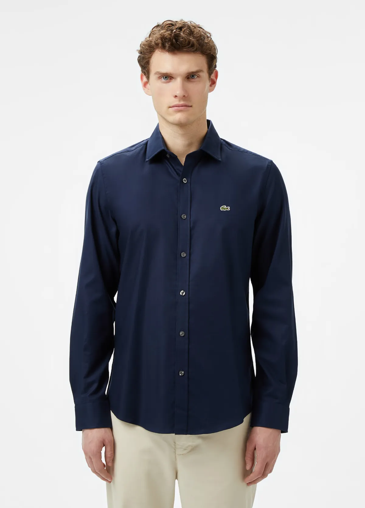 Slim Fit görnüşli goýy gök erkek köýnegi - 29614427 — surat 1/5