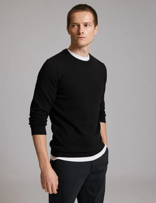 Slim Fit gara esasy trikotaž jemperi - 37209794