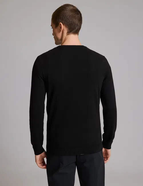 Slim Fit gara esasy trikotaž jemperi - 37209794 — surat 5/6